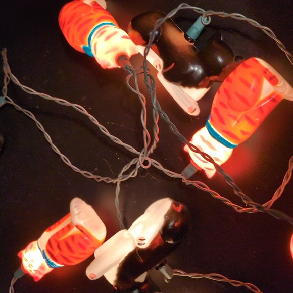 Vintage Cat String Lights - Black, White, Orange Tuxedo Cat - Picture 7 of 7